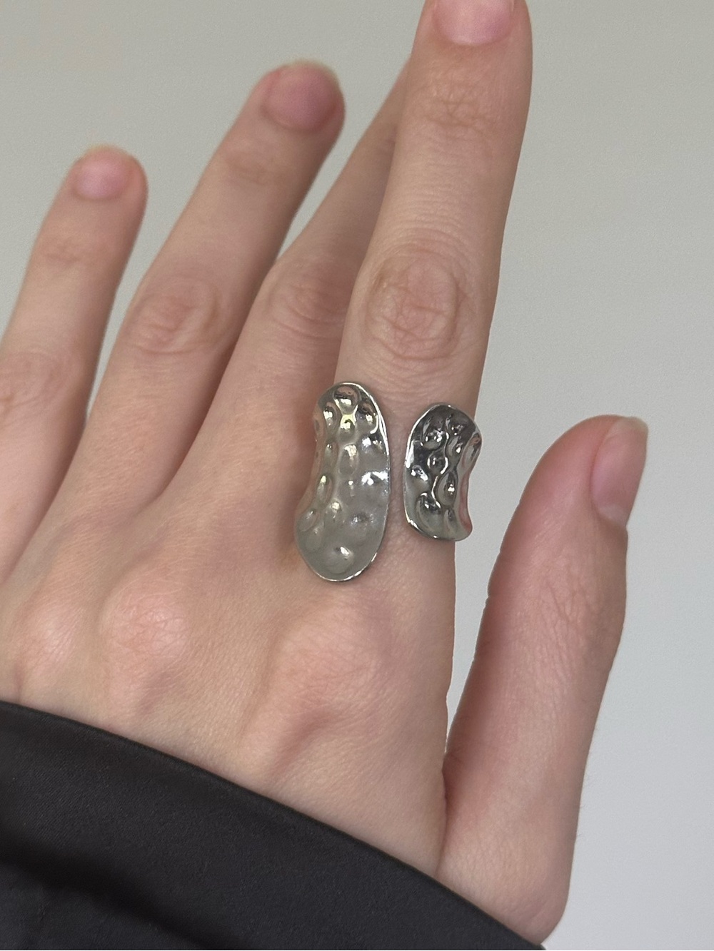NEW Silver Textured Open Band Ring
